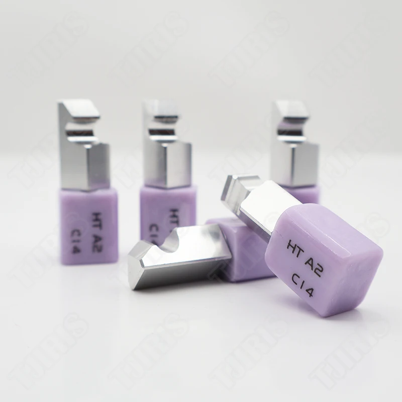 TJIRIS 5pcs/Box C14 HT/LT Dental Glass Ceramic Lithium Dislicate Blocks Emax CADCAM for Planmeca Dental Materials