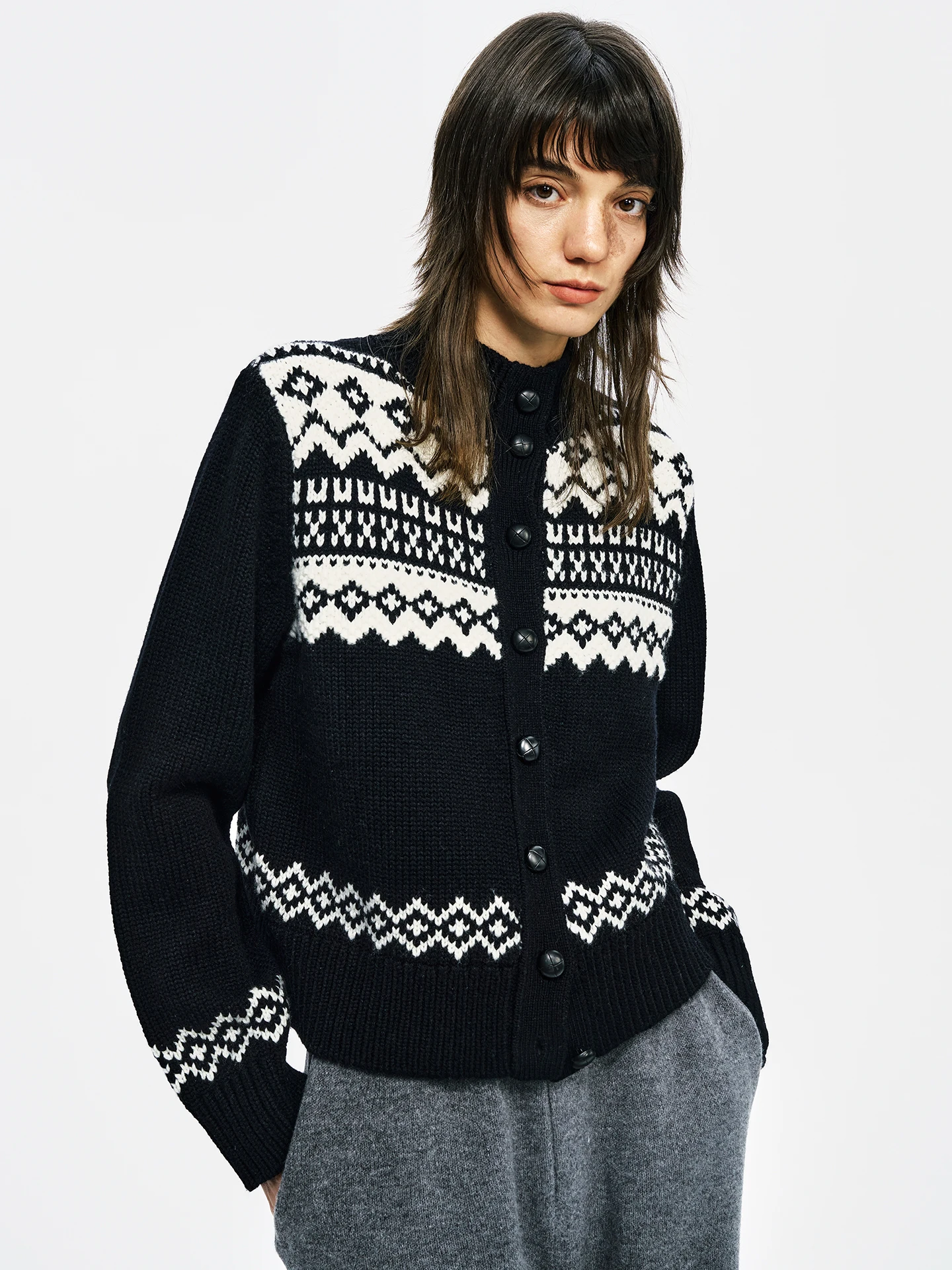 

Элитный вязаный свитер Ayuko Iceland Gift Camere, винтажный, ручной работы, с фактурным цветочным узором, женский, с длинными рукавами, круглым вырезом