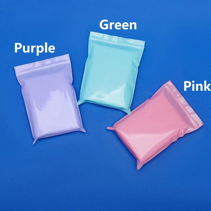 TETP Pink/Purple/Green Ziplock Bags Dustproof Sealed Gift Handmade Jewelry Packaging Decoration Transparent Pouches Thicken PE