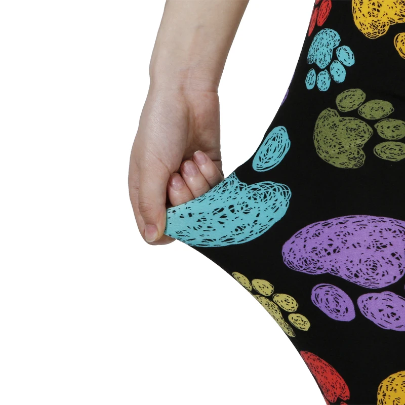 PD54 Colorful Paw Print Leggings High Elastic New Style Comfortable Casual Fashion WOMEN\'S Clothing