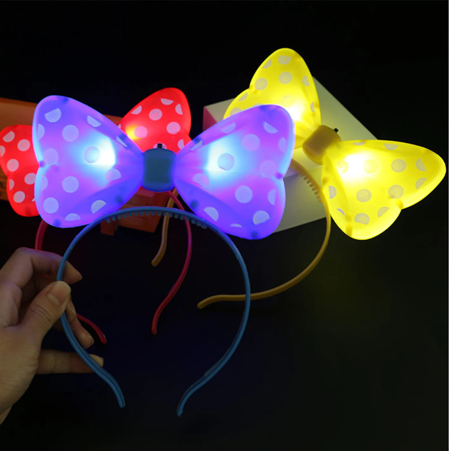 

LED Headband Headband Multicolor Luminous Earrings Bow Hair Accessories Wedding Party Decoration Luminous Prop