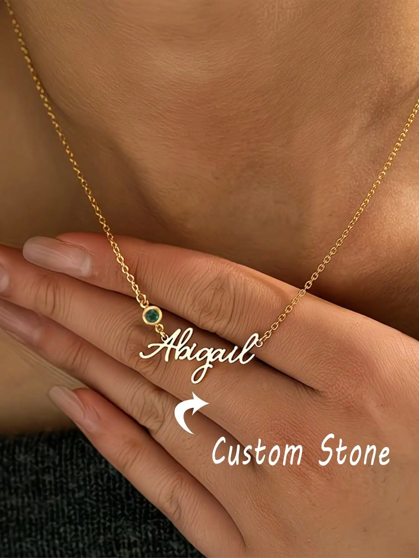 1 DIY custom women's name necklace, length 45 centimeters, customizable name, simple daily style, product includes gift box, cus