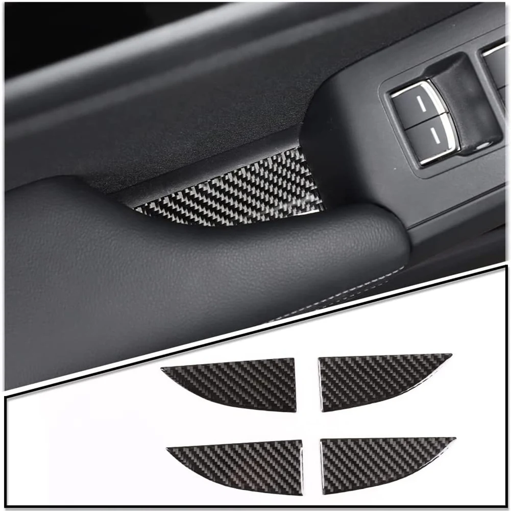 For 11Th Honda Civic 2022 Real Carbon Fiber Door Groove Slot Mat Cover Cup Holder Liners Decal Sticker