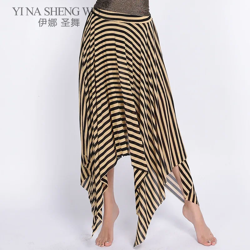 Costumi di danza del ventre da donna Lady Mesh Abito lungo sexy senza maniche Danza del ventre Moda Pratica Abbigliamento Top + Gonna Abito da ballo