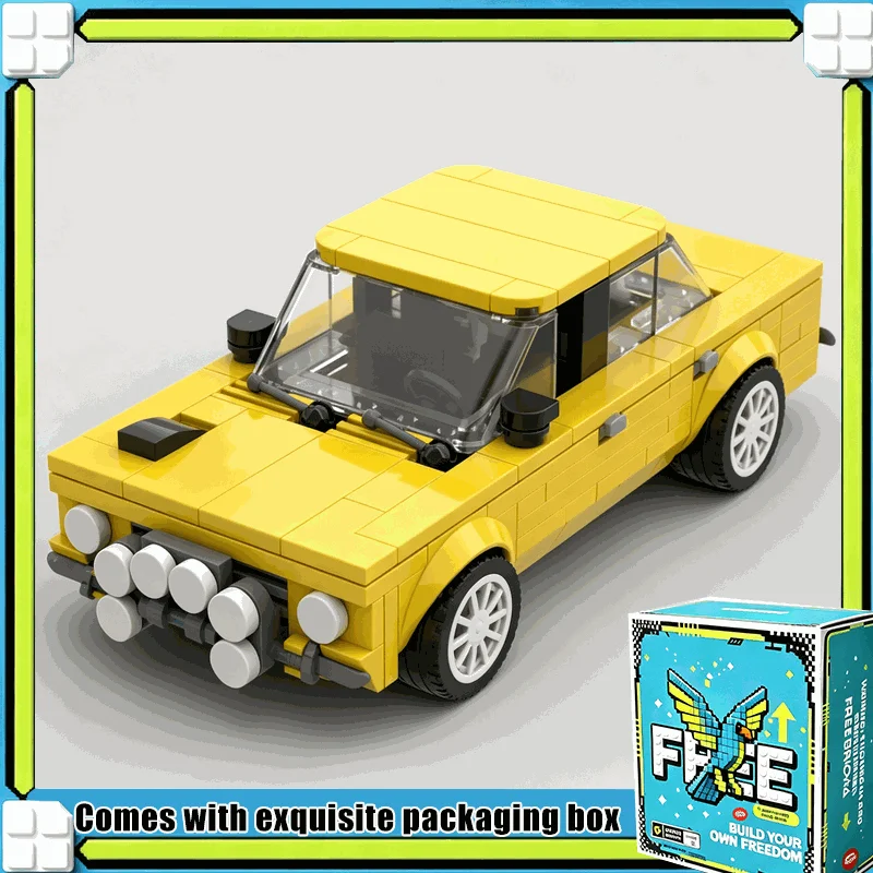 302PCS MOC Classic Retro Sedan Rally Car Model Custom Puzzle Technical Building Blocks DIY Assembly Vehicle Display Gift