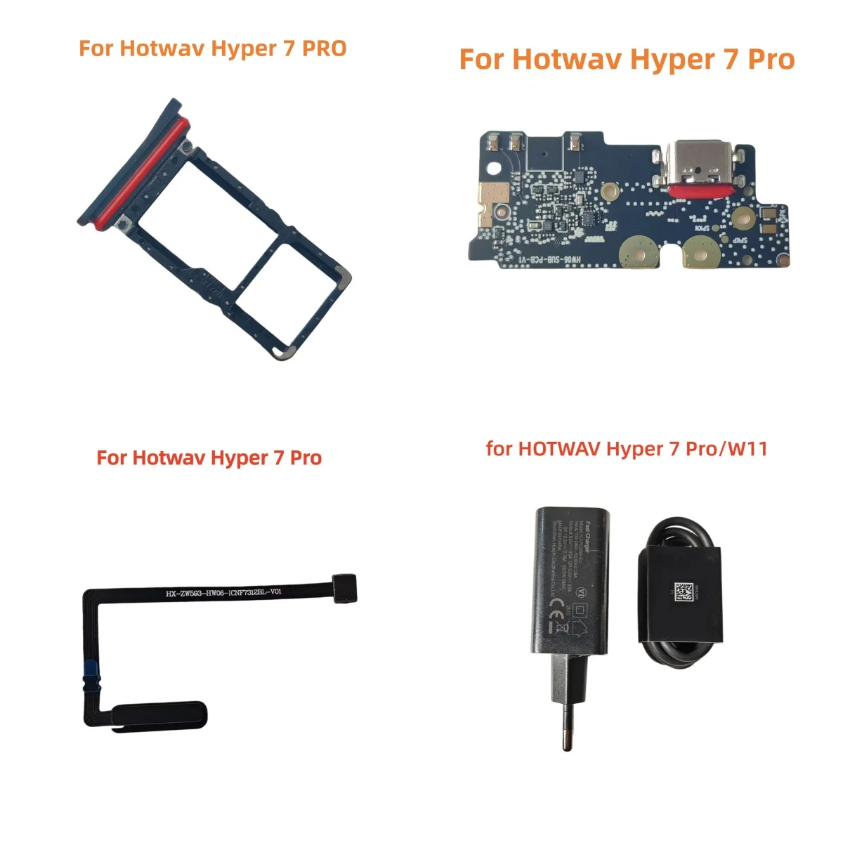 For Hotwav Hyper 7 PRO Phone Original USB Board Charging Dock Fast Charger Cable Fingerprint Sensor Sim Tray Card Holder Speaker