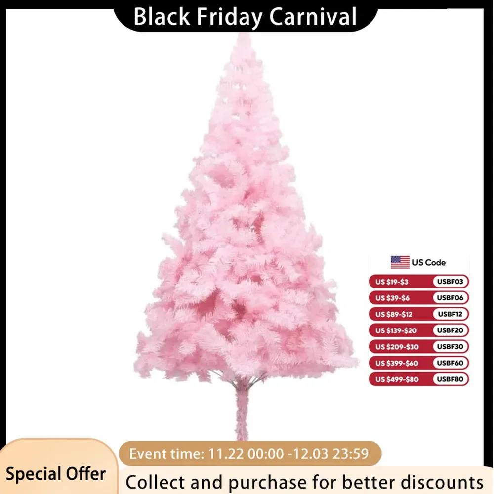 9-foot Christmas Tree Pre Lit for Christmas, Artificial Christmas Tree with LED and Pink Bracket, Indoor Christmas Tree