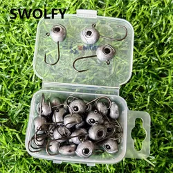 Swolfy 30pcs 1g 1.8g 3.5g Head Hook Mini Rock Fishing Hooks Finesse Lure Fishing jig head Jig Head Hook Fit for Lure Worm Bait