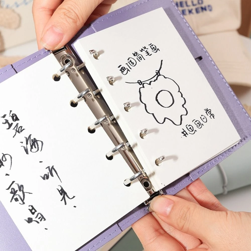 

Portable M5 Loose Leaf Notebook Blank Page PU Leather Mini Pocket Notebook Diary Planner DIY Binder Notebook Student