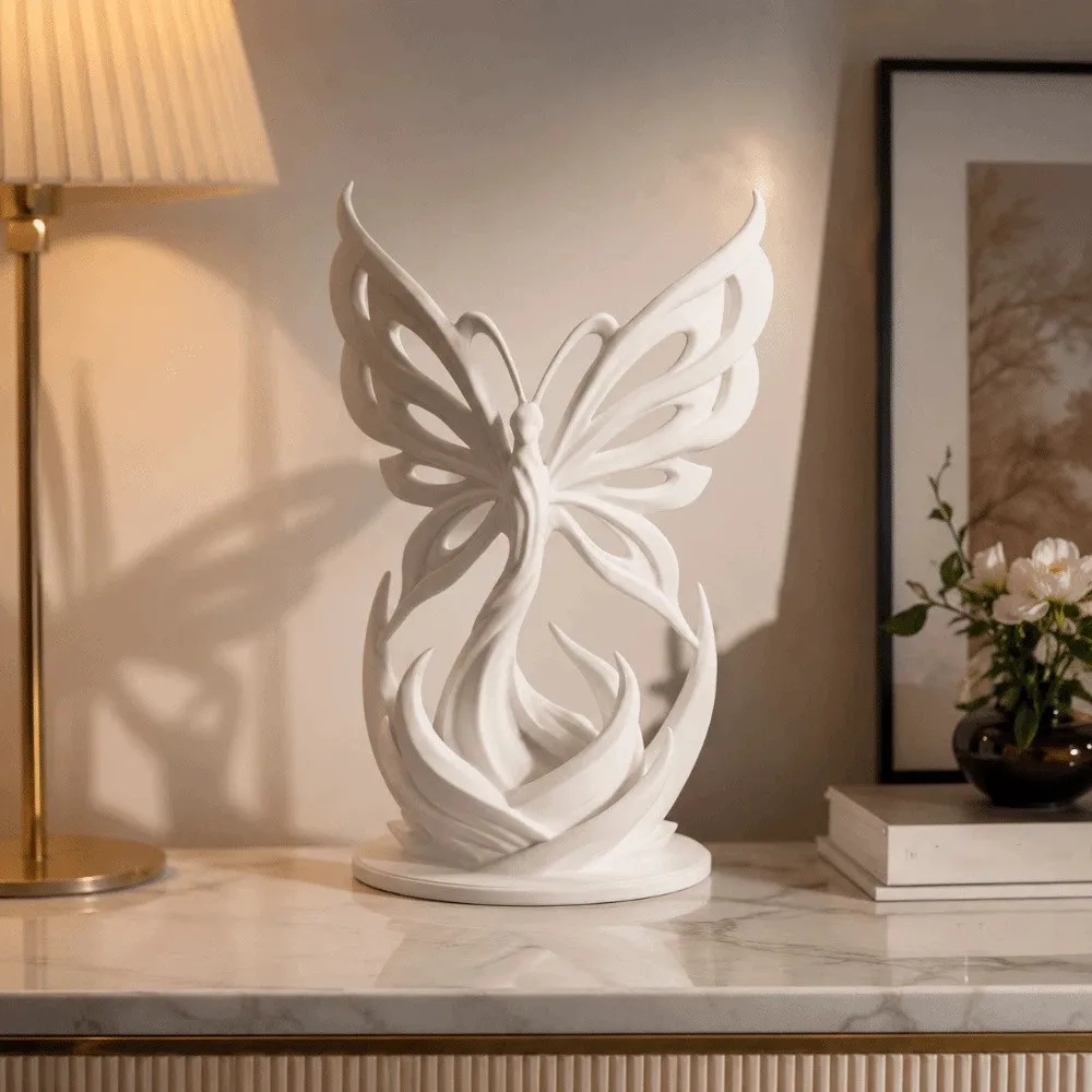 Nordic Style 3D Printed Butterfly Sculpture Minimalist Hollow Twist Butterfly Statue Home Decor Desktop Art Ornament Gift