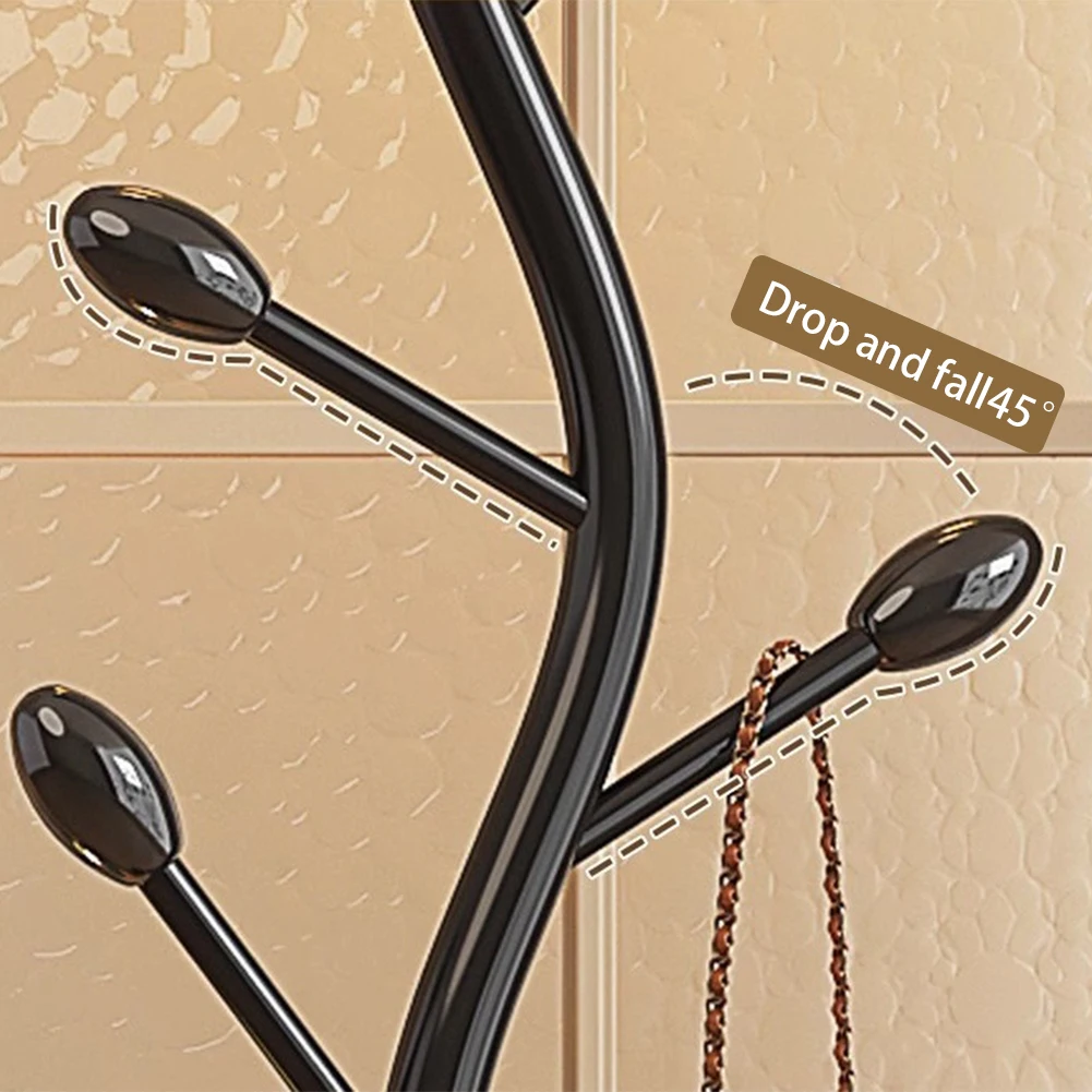 

Metal Coat Rack Freestanding Coat Rack with 2 Storage Tray Space Saving Storage Shelf Multi-Function Heavy Duty for Home Office