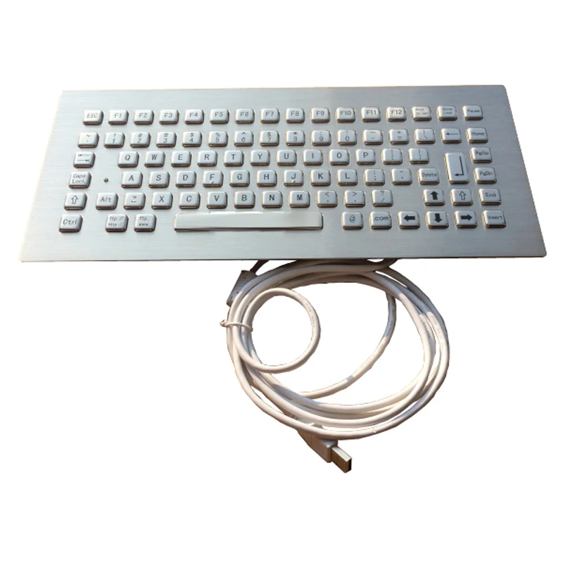 Industrial Stainless Steel Panel Mount Metal Keyboard With 12 Function Keys Used for Machines or Kiosk