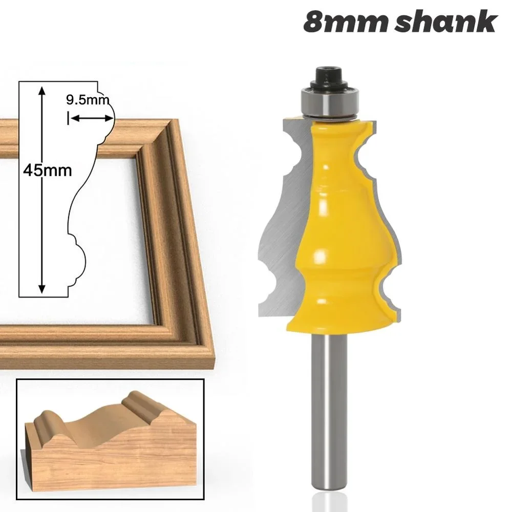 8mm Shank Picture Frame Router Bits Tenon Tungsten Carbide Line Bit Woodworking Milling Cutter for Wood