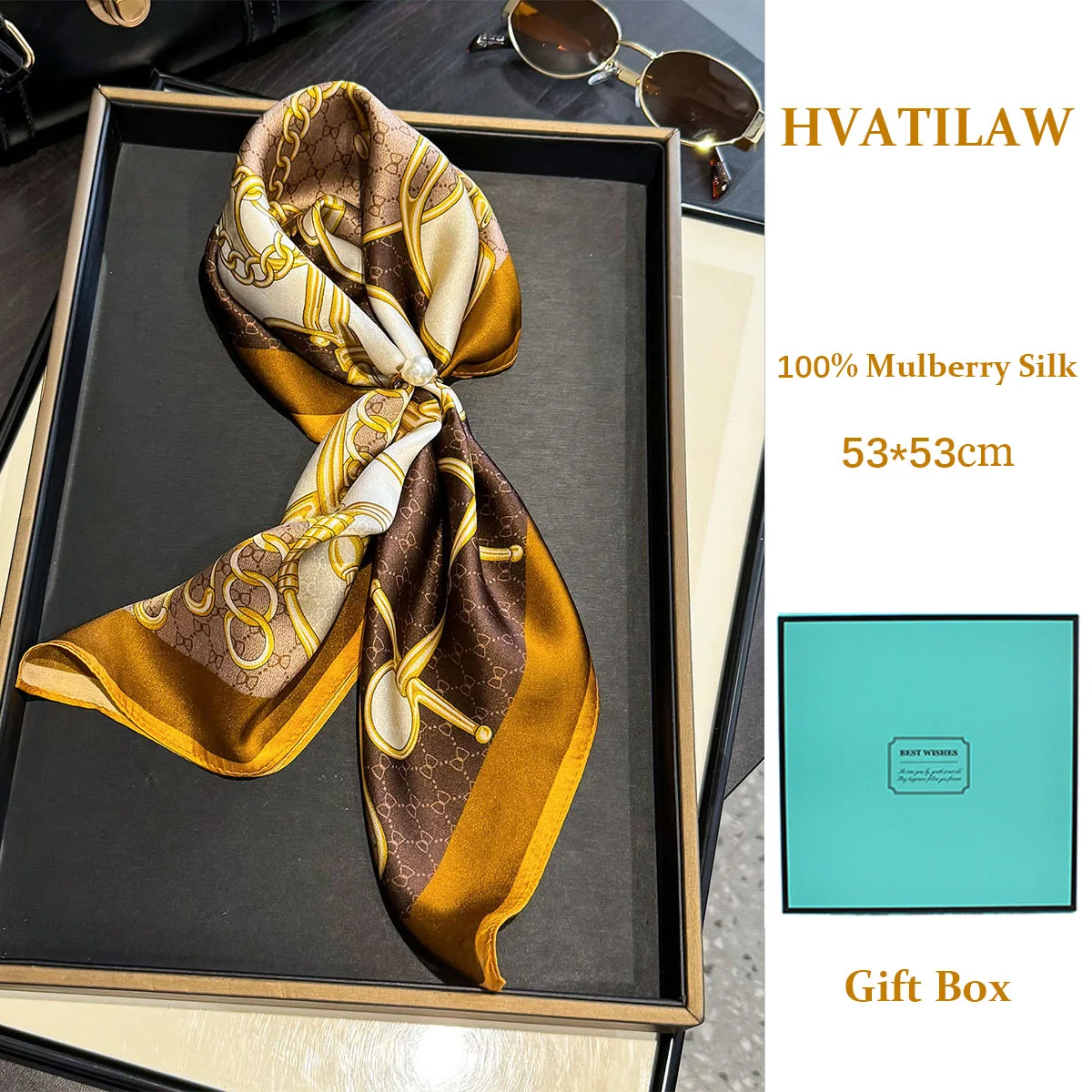 

2026 Fashion 100% Real Silk Square Satin Scarf for Women Shawl Foulard Hijab Neckerchief Wrap Bandana Neck Wrist Bufanda Echarpe