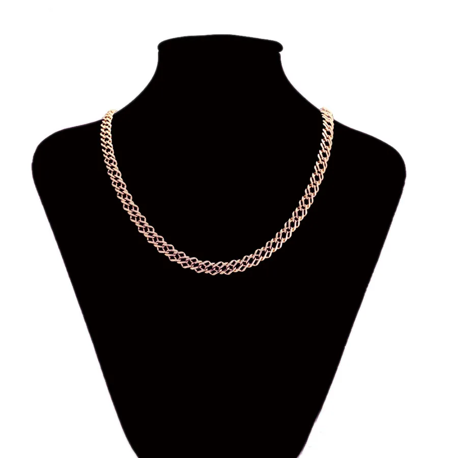 XP Jewelry --( 45 50 60 cm x 4 / 8 / 9 mm ) 14k / 24 K / Rose Gold Plated Weave Chain Necklaces For Men Women Fashion Jewelry