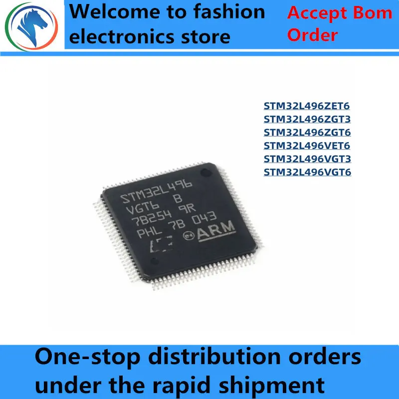 100% New STM32L496ZET6 STM32L496ZGT3 STM32L496ZGT6 LQFP144 STM32L496VET6 STM32L496VGT3 STM32L496VGT6 LQFP100 original chips ic