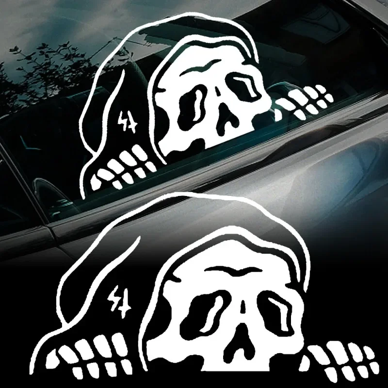 Creative Skull Car Stickers Cute Grim Reaper Ghost Car Window Sticker Rear Windshield Modified Car Sticker Decoration Decals