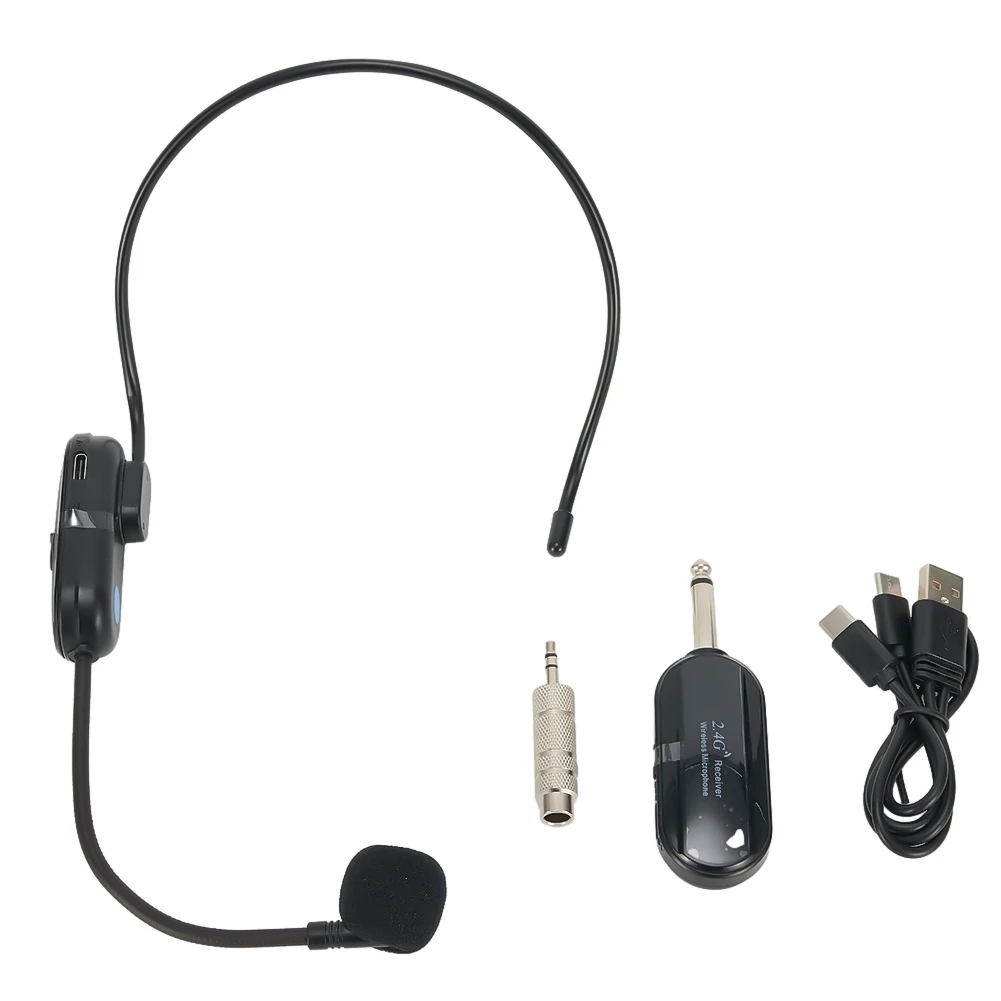 Transmissor de microfone sem fio com cabo USB, faixa de fala ao ar livre, 100Hz-15kHz, 160 pés, 2.4G, 50M, 6-8Hours