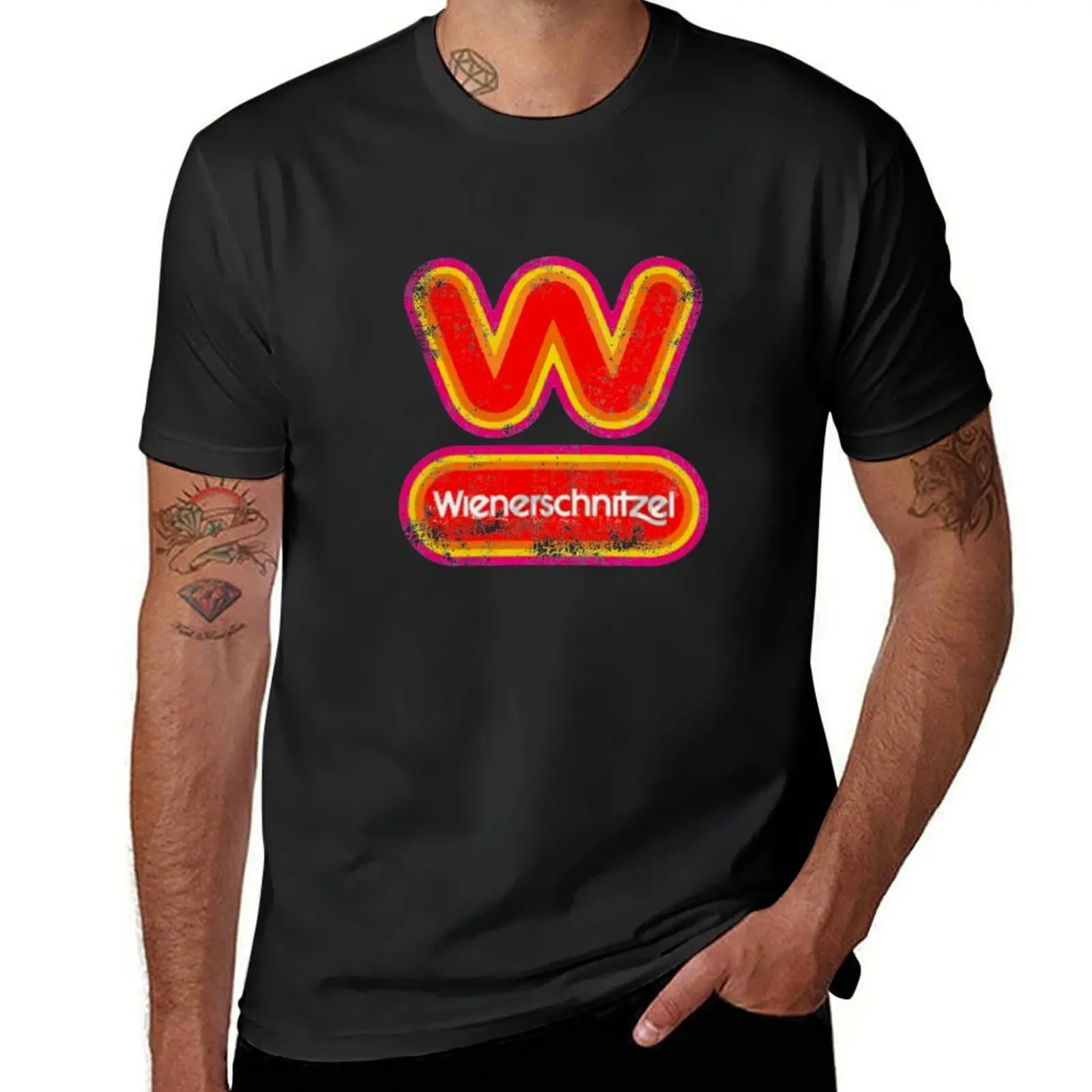 T-shirts-2400 Wienerschnitzel Vintage 80S T-Shirt quick drying Aesthetic clothing tees customs design your own sweat shirts, men