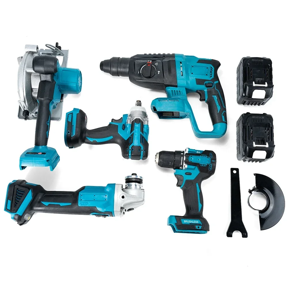 2025 hot sale 4pcs Set Combination Power Tool Kits Brushless Electric Hammer Impact Drill Angle Grinder Cordless Wrench Portable