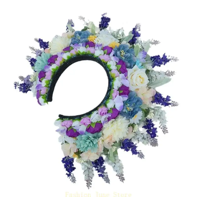 

N5KA Women's Floral Hair Decoration Elegant Floral Hairpin Accessory Flower Designs Headband for Gatherings Parties