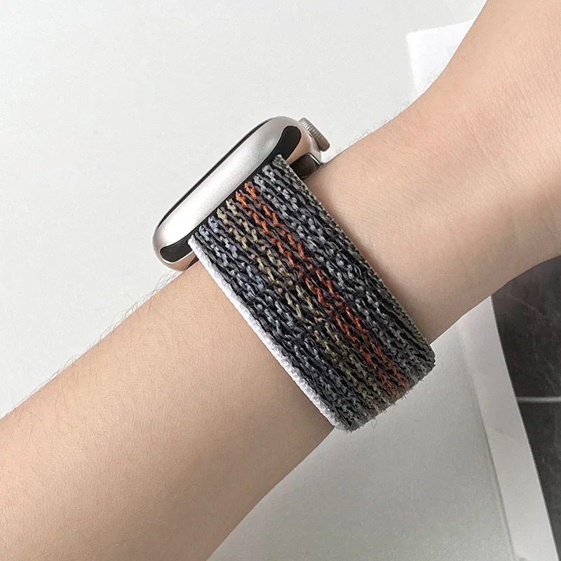 Нейлоновая петля для Apple Watch, ремешок 44 мм, 45 мм, 49 мм, 46 мм, 40 мм, 41 мм, 38 мм, 42 мм, браслет Correa iWatch Series 6 Se 7 8 9 10 ultra2, ремешок