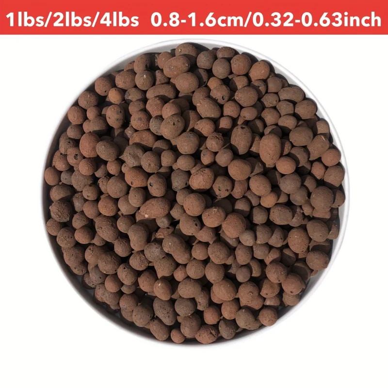 0.45kg/0.91kg Expanded Leca Clay Pebbles Porous Growing Media for Hydroponics Indoor Potted Plant Gardening Drainage Decoration