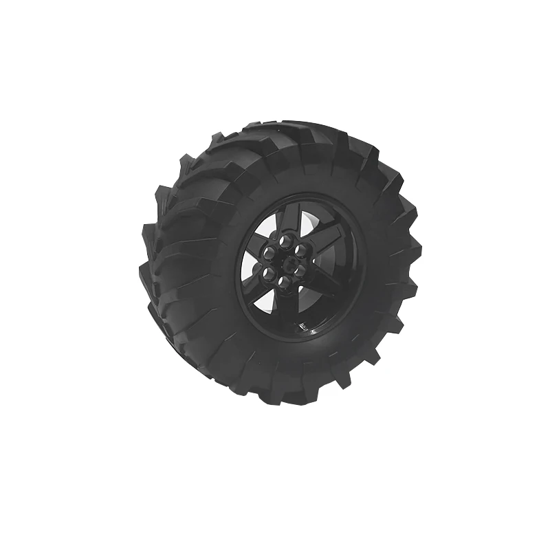 DIY Car Tire and Tread Wheel 56mm Technic Racing Medium, 6 Pin Holes 15038 Building Bricks Tire Tractor 23798 Toys for Children