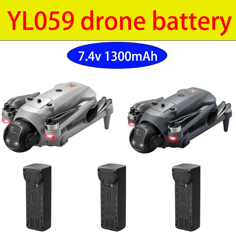 Original YL059 Drone Battery Brushless Motor RC Quadcopter Spare Parts 7.4V 1300mAh Li-ion Battery Accessories 1/2/3PCS