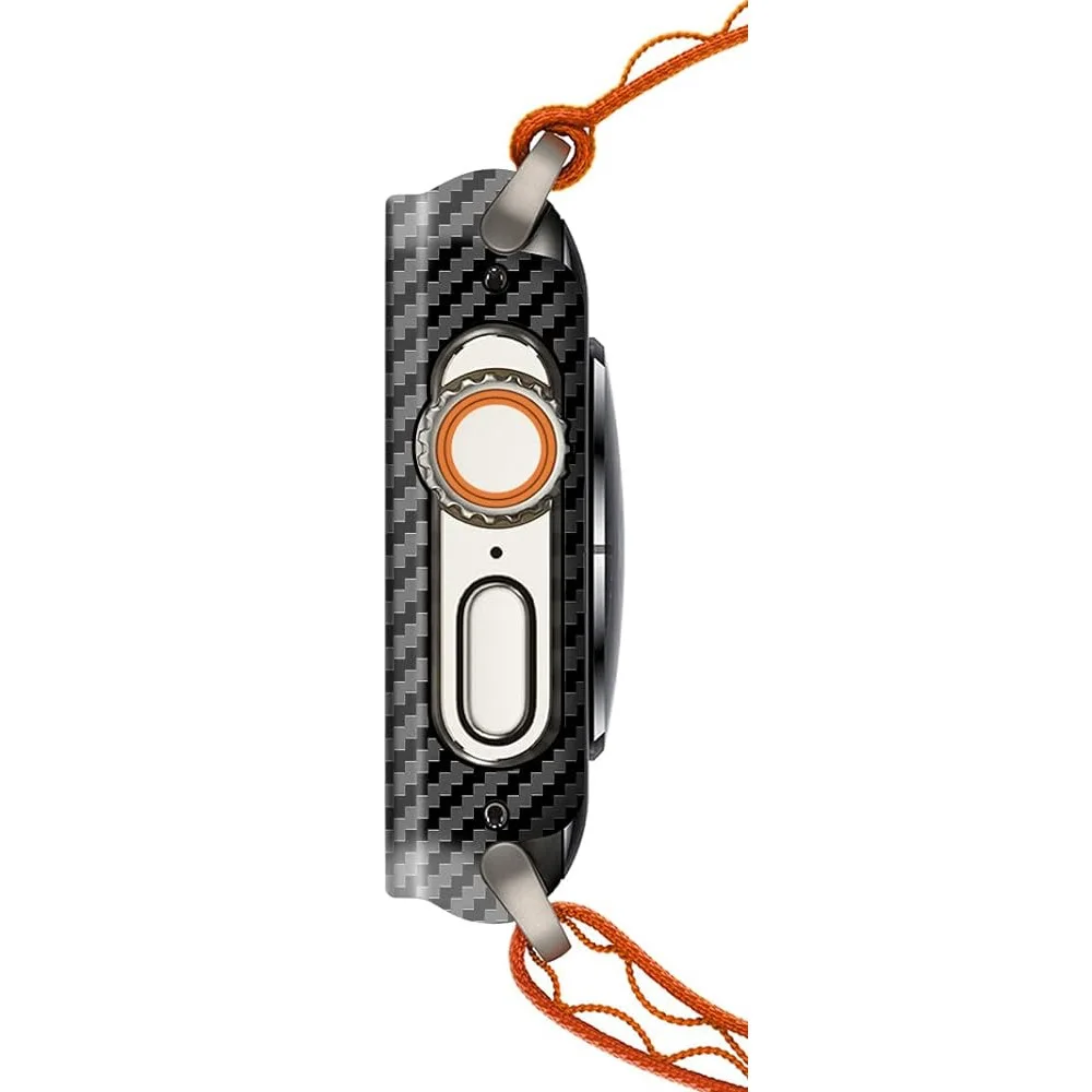 Kevlar Carbon Fibre Thin Case For Apple Watch Ultra 49mm Aramid Fiber Cover for Apple Ultra1/2/3 49MM Protective Cover