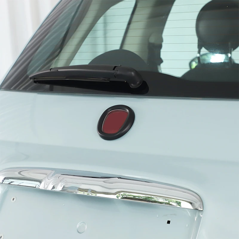 

For Fiat 500 2016-2025 For Abarth 595 695 2017-2025 ABS Glossy Black Logo Decoration Ring Front And Rear Logo Cover Car Stickers