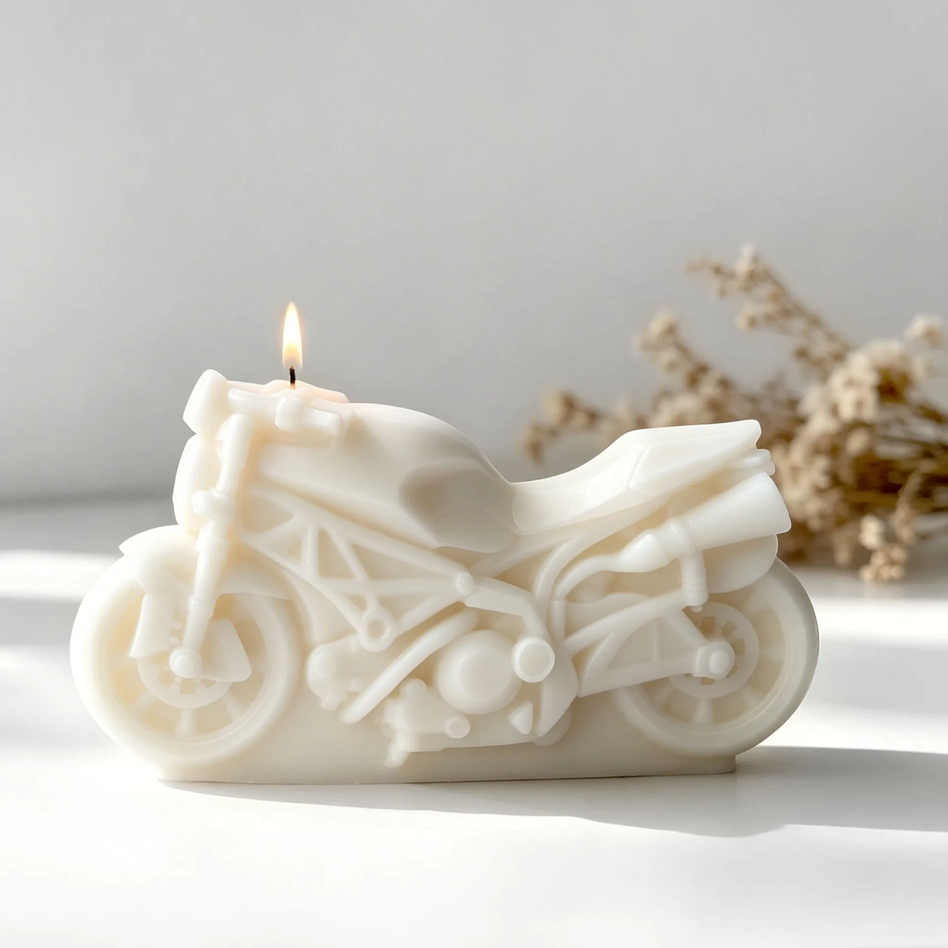 Motorcycle Design Candle Silicone Mold DIY Aroma Candle Gypsum Casting Mould Creative Motor Form Candle Making Supplies