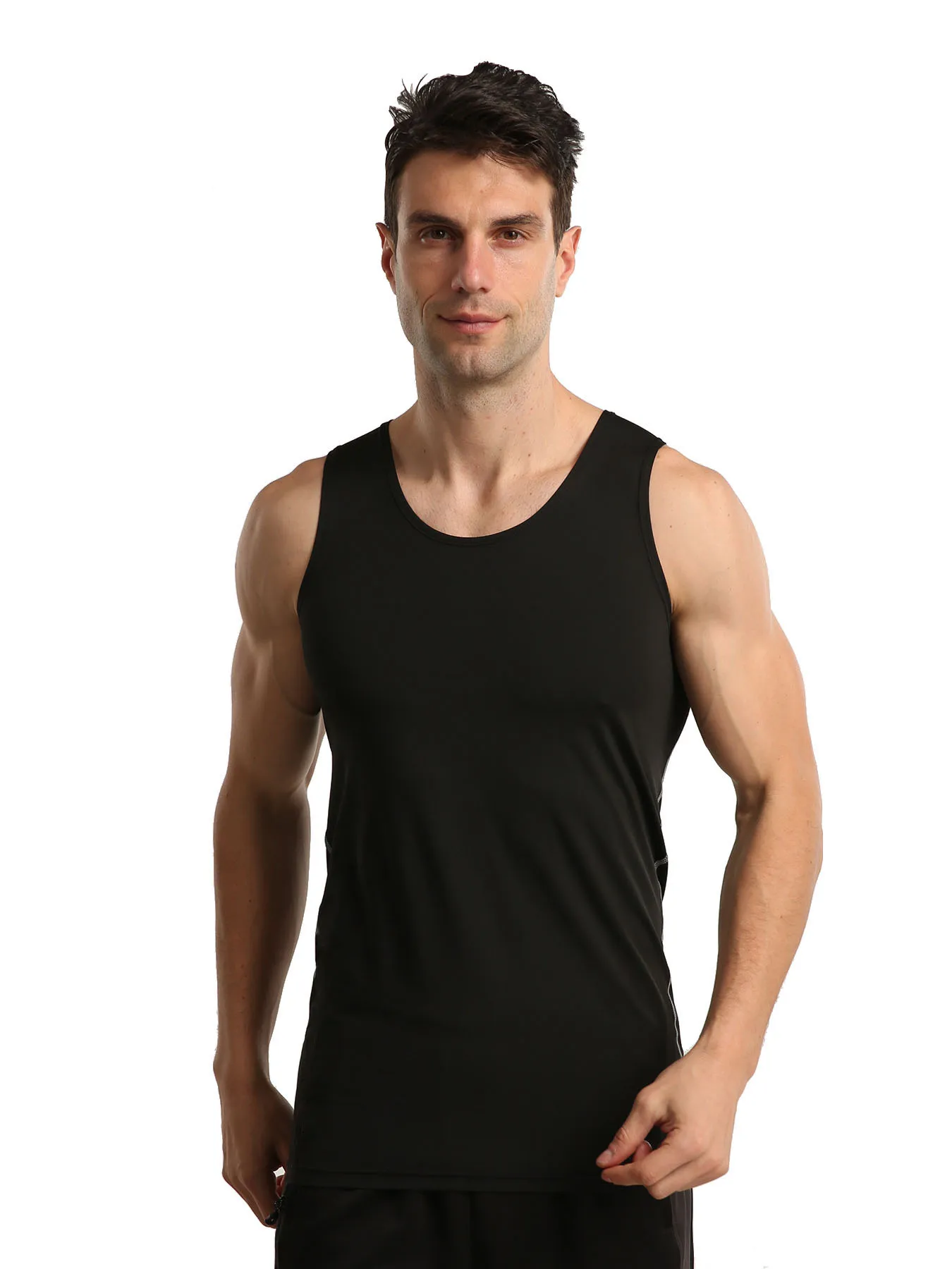 Camisa de compressão sem mangas masculina, emagrecimento a seco rápido, modelador do corpo, camisetas, regatas, corrida, treino, camada base atlética, pacote 3