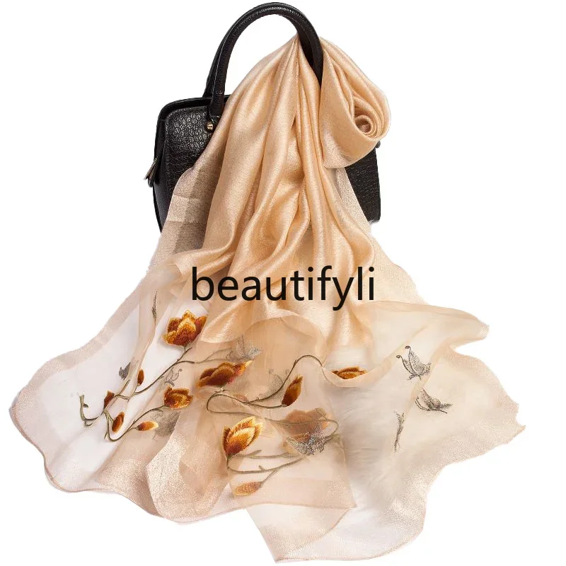 

Silk mulberry silk women autumn and winter middle-aged and elderly shawl gift mother scarf