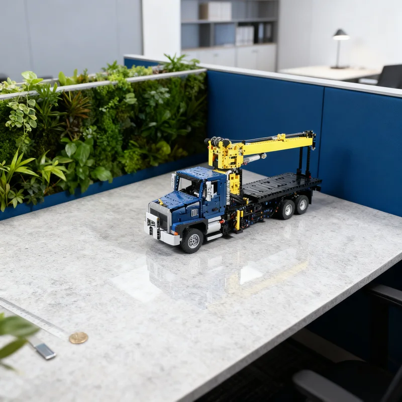 

3519 деталей MOC: Техническая модель грузовика Mack Granite Boom Truck, конструктор, креативный подарок, коллекционный декор, премиум-класс для детей и взрослых