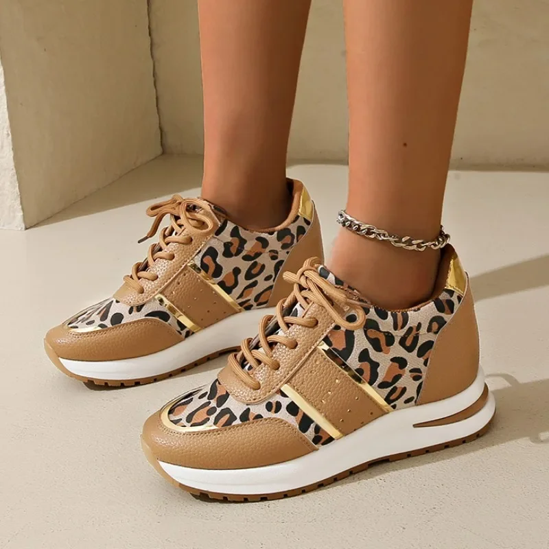 Frauen Jogging Turnschuhe Trendy Leopard Print Mode Komfortable Jogging Casual Tennis Schuhe Sommer Casual Walking Turnschuhe Frauen