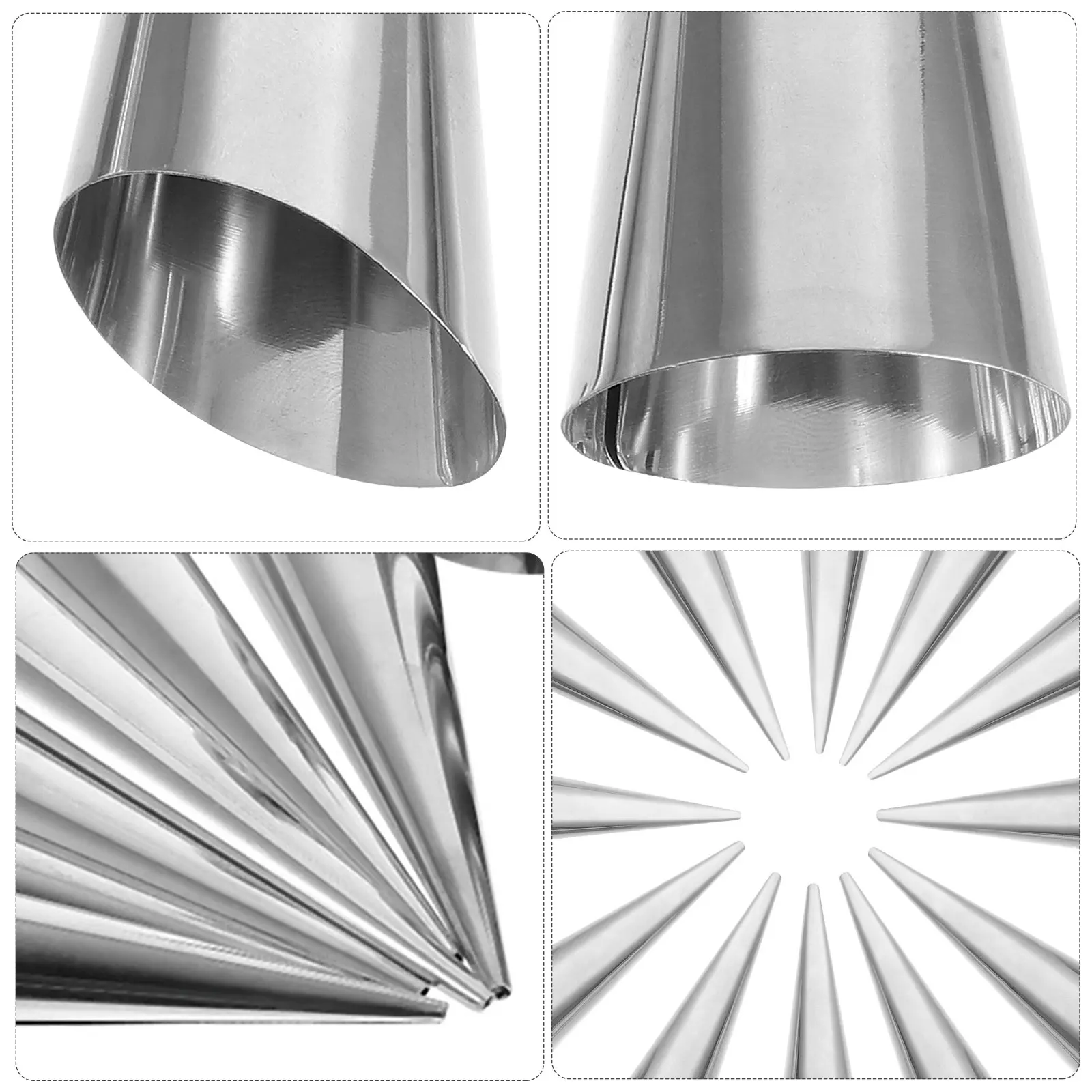

12 Pcs Croissant Mold Stainless Steel Reusable Bread Baking Mold Conical Shaped Croissant Mould Bread Making Tools Baking