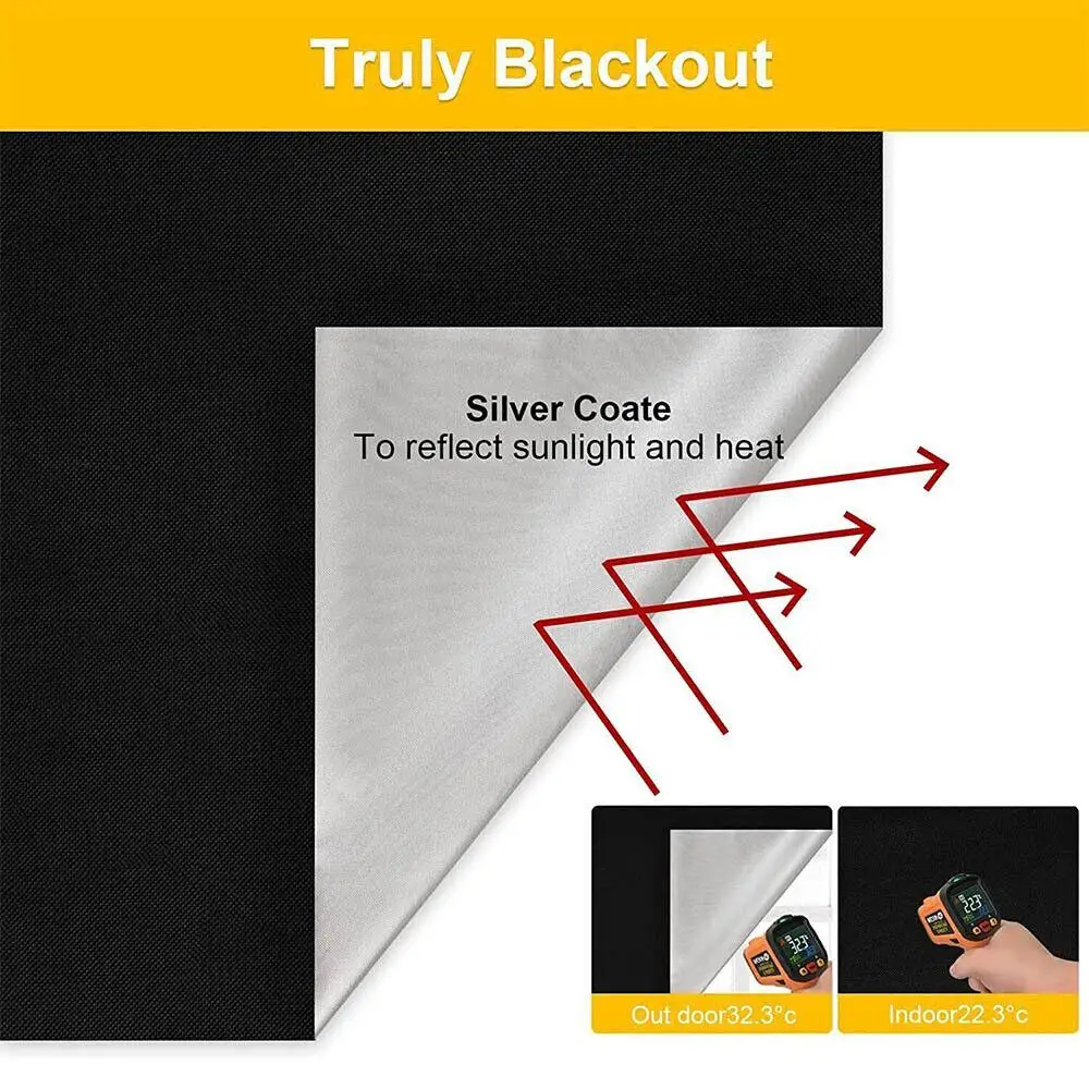 meter Non-perforated Portable Bedroom Nursery Thermal Insulated Blackout Blind Window Shade Curtain Travel Window Cover