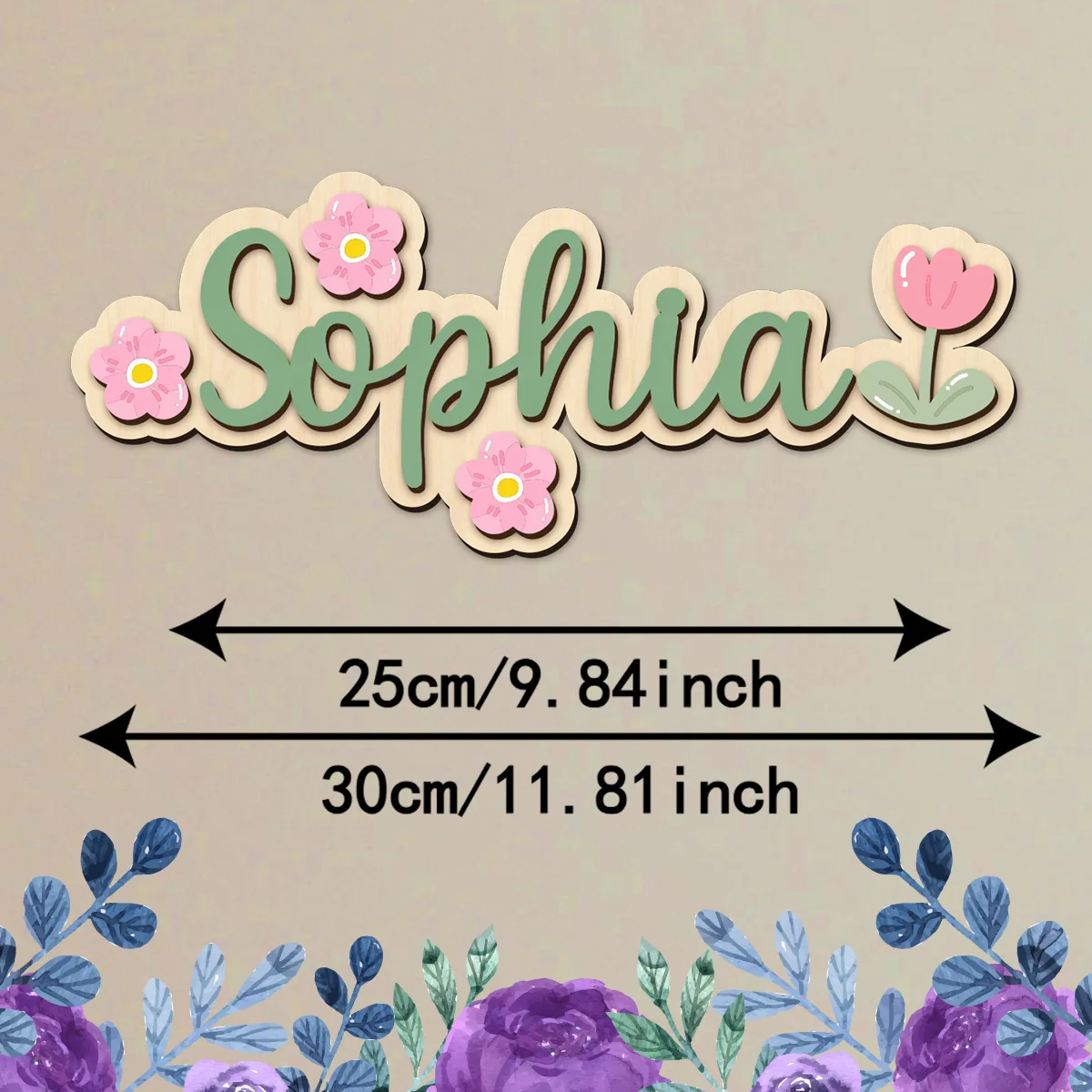 1pc wooden multi-color double-layer surname brand, customized name, personalized birthday and holiday gifts, birthday decoration view 6