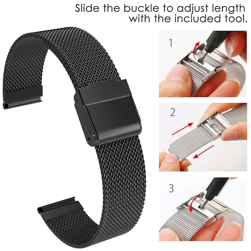 جالاكسي ساعة 3 41 مللي متر 45 مللي متر الفرقة لسامسونج نشط 2 40 مللي متر 44 مللي متر سوار 20 مللي متر 22 مللي متر شبكة الفولاذ المقاوم للصدأ حزام لساعة جالاكسي 46 مللي متر