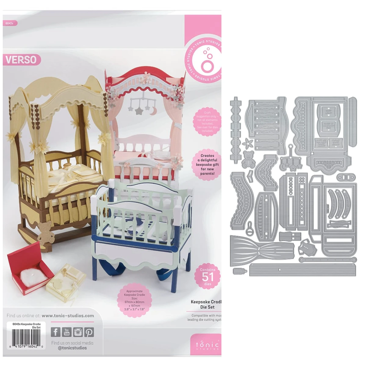 

Keepsake Cradle - Showcase Gift Box Metal Cutting Dies Scrapbook Diary Decoration Stencil Embossing Template DIY Greeting Card