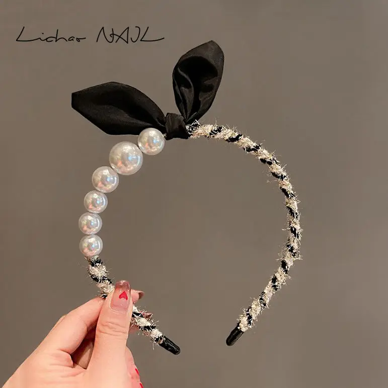 

Rabbit Ear Hair Hoop New French Pearl Minimalist Girl Headwear