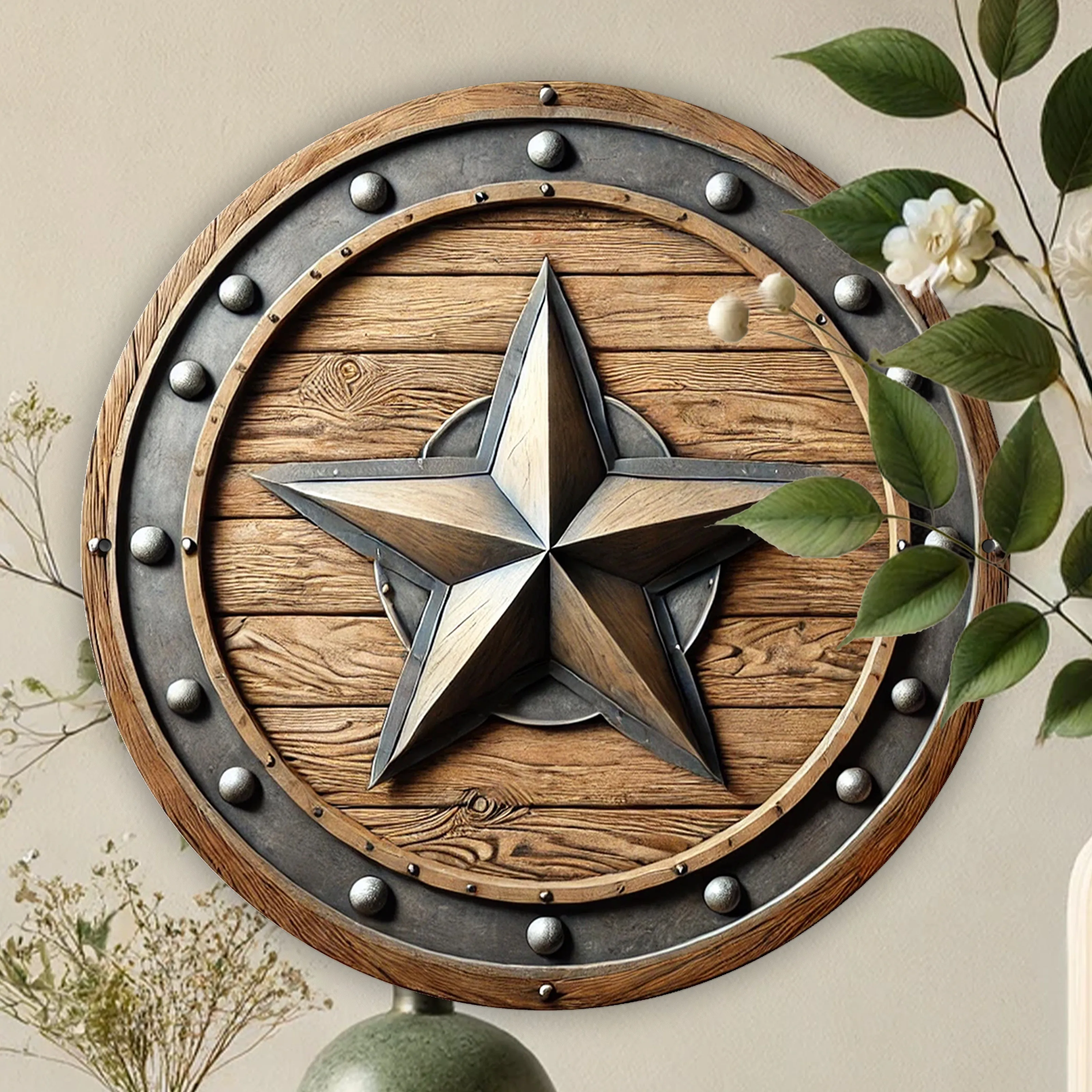 Star-Shaped Metal Wall Art, 8X8 Inch - Waterproof & Rust-Proof Aluminum Sign For Home, Office, Bar, Cafe & Garage Decor