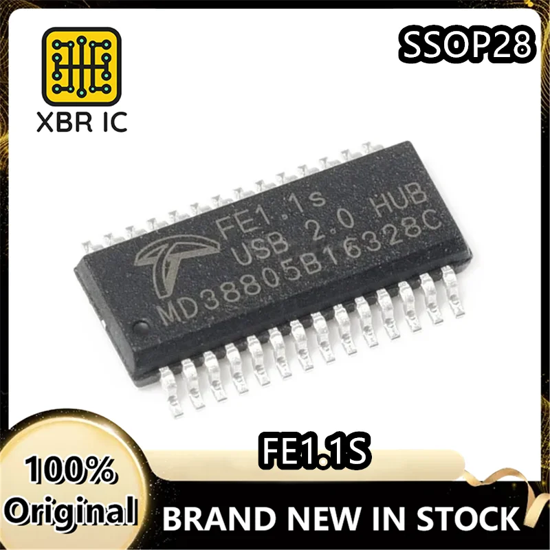(20/50 pieces) FE1.1S SSOP-28 USB 2.0 High-Speed 4-Port Hub Controller Chip Brand New Genuine Original Product In Stock