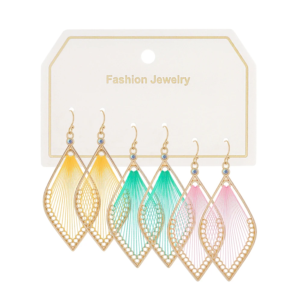 Vintage Dangle Earrings for Women Favors Metal Frame Geometric Statement Boho Jewelry Handmade Winding Daily Wear Party Decors