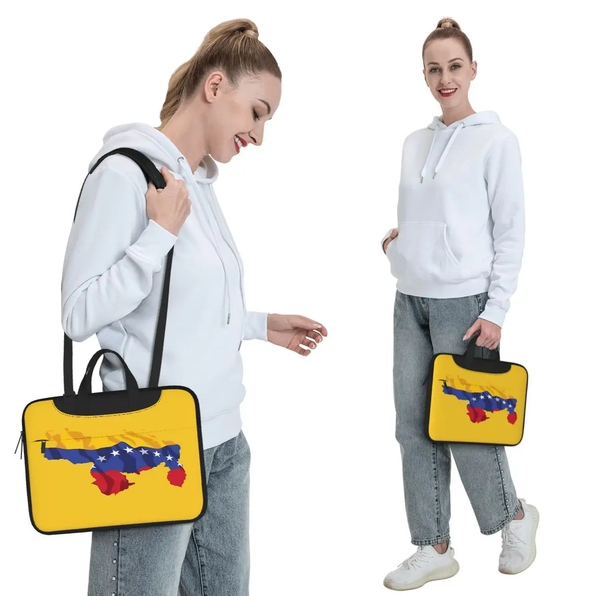 Venezuela Flag Crossbody Laptop Bag Case Computer Bag Resistant Protective Notebook Pouch for Macbook Pro Lenovo