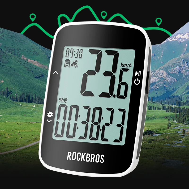 ROCKBROS Bicycle Computer Wireless Bluetooth GPS Digital Stopwatch 2.3 Inches Screen Backlight IPX7 Waterproof MTB Bike Computer