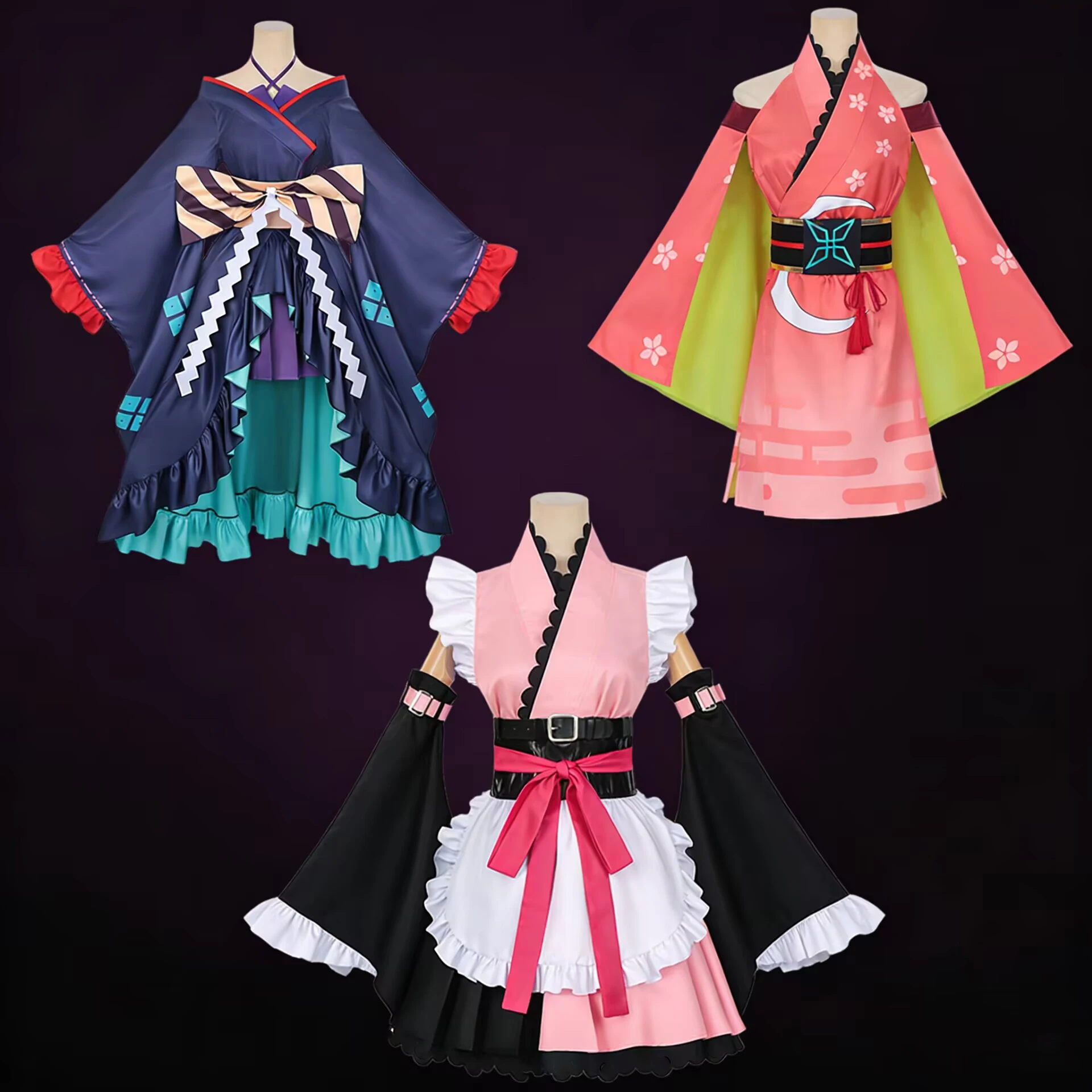 

Cosmic Princess Kaguya Yachiyoru Japanese Kimono Cosplay Costume Komazawa Noi Dress Full Set Halloween Stage