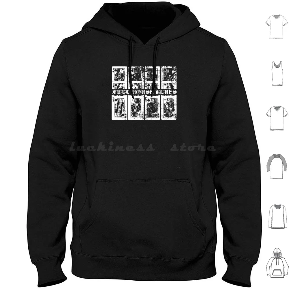 Fullhouseblues Hoodie Cotton Long Sleeve Graphic Grind Black White Goth Death Metal Punk Alternative Nihilism