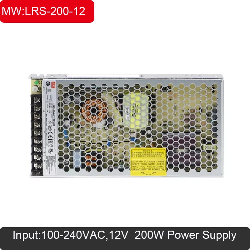 

Meanwell LRS-200-12 200W 220VAC To 12V Switching Mode Power Supply For LED Digital Module